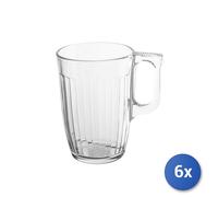 6x Tazza Mug In Vetro Trasparente , Gran Central, 32Cl