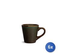 6x Tazze Caffè H&H Tierra In Stoneware Assortiti S/Piatti Cc80