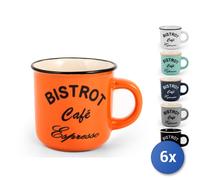 6x Tazze Caffè Home Bistrot In Stoneware Senza Piatti Cc120