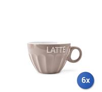 6x Tazze Jumbo Home Scritta In Stoneware Assortito Cc400