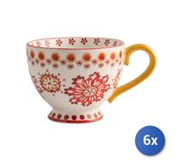 6x Tazze Jumbo Maria Sole In Ceramica Cc500 Senza Piatti, Ocra