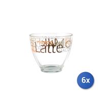 6x Tazze Latte Mix In Vetro Senza Piatti Cc560, Decorato, Multicolore