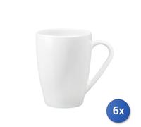 6x Tazze Mug In Vetro Opal E'Icon' Bianco Cl32