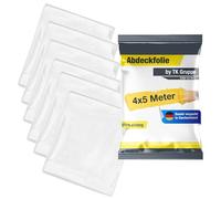 6x Teli Copritutto 4x5m - 160m² Totali - Telo Protettivo Extra Resistente e Trasparente per Pittura, Ristrutturazioni e Traslochi - Made in Europe