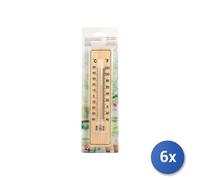 6x Termometri Per Interni O Esterni In Legno, Marca Rombo