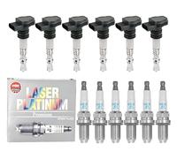 6x Topran Bobina Accensione + 6x NGK Candela Laser Platinum Adatto A per BMW 3er
