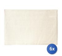 6x Tovagliette Americana H&H In Cotone E Ramiè Colore Bianco Cm45X30
