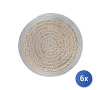 6x Tovagliettein Poliestere Forma Tonda Cm38, H&H, Grigio