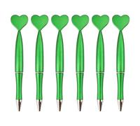 6x Valentine's Day Heart Shaped Ballpoint Pens Plastic Ballpoint Pen with Black Ink for Office School Classroom Supplies
