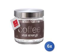 6x Vasi Bormioli Rocco modello natur coffee con decoro letters tea con capacità