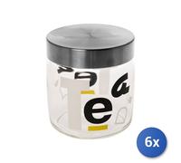 6x Vasi Bormioli Rocco modello softsale con decoro letters tea con capacità di