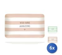 6x Vassoi You&me New Bone China 26x16cm H&H