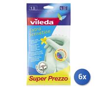 6x Vileda Guanti Extra Sensation 9/L Grande