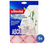 6x Vileda Panno Microfibra Asciugapiatti (PANNO BLU O ROSA)