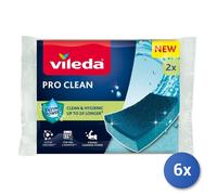 6x Vileda Spugna Pro Clean 2 Pezzi