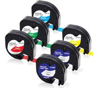 6x XemaX Nastro Etichette Compatibile per Ricarica Letra 12mm x 4m 16951 91221 91222 91223 91224 91225 Etichette Nastro in Plastica per Etichettatrice LT-100H 100T XR XM QX50 2000