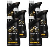 6X1 Litri MANNOL 2-Takt Plus API TC Olio Moto Scooter Parzialmente Sintetico