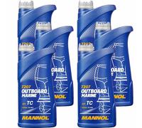 6X1 Litri MANNOL Fuoribordo Marino Olio Motore API TC JASO FC NMMA TC-W3