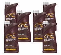 6x1 Litro mannol Longlife 504/507 5W-30 olio motore Api Sn Acea C3 7715