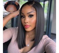 6X4 HD Glueless Parrucca Trasparente Dritto Anteriore Del Merletto Parrucche Dei Capelli Umani Indossare E Go Pre Cut PrePlucked ISEE Capelli Parrucca Bob Brasiliana 6X4 HD Glueless Wig