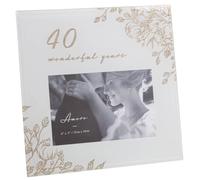 6X4In 40 Years Gold Floral Frame
