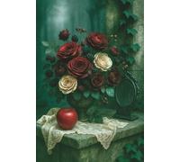 6x9 inch Blank Lined Journal, Wide Ruled, 180 Pages, Dark Journal Collection, Gothic Floral - The Shadowed Kingdom, Volume 1, Journal 1 of 4