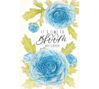 6x9 Inch Graph Paper Notebook for Women: Elegant Blue Ranunculus Floral Cover | The Bloom Collection by Koriell: Bullet Journal & Aesthetic Daily Planner Gift