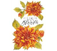 6x9 Inch Graph Paper Notebook for Women: Watercolor Sunset Dahlia Cover | The Bloom Collection by Koriell: Vibrant Grid Journal for Planners & Designers
