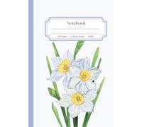 6x9in College Ruled: Daffodil Flower Illustration - Aesthetic Notebook For Studying, Journaling, and Writing: For everyone: A Compact 6x9 inch ... Cover and a Vintage Stamp Design Back
