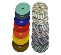 7/10 pezzi 125 mm Tamponi for lucidatura a secco diamantati Carta vetrata da 5 pollici for marmo Granito Pietre Pasta abrasiva for Kit di riparazione dischi(Mix Grit,10 Pcs)