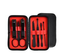 7/12/20/24pcs 1 Classico Nero-Rosso Manicure Pedicure Set Viaggio-Ready Nail Care Precision Clippers Cutters (12Pcs Nero-Rosso)