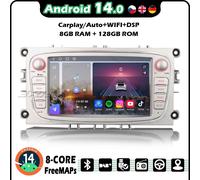 7" 128GB Android 14 Qualcomm Autoradio CarPlay Ford Galaxy Focus S/C-Max Mondeo