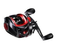 7 2 1 Gear Ratio Mulinello da pesca con freno magnetico superiore per il massimo controllo ed efficienza (rosso (mano sinistra))
