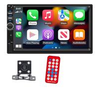 7 "2 Din Autoradio Carplay Android Auto Bluetooth Mirror Link Touch Screen Audio Stereo MP5 Lettore multimediale Volante FM/TF/USB con telecomando e telecamera per retromarcia