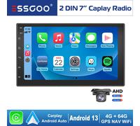 7" 2 DIN Carplay Autoradio Android 13 GPS NAV RDS FM Bluetooth 4+64G Retrocamera