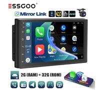 7" 2 DIN Carplay Autoradio Android 14 GPS NAV RDS FM Bluetooth 2+32G Retrocamera