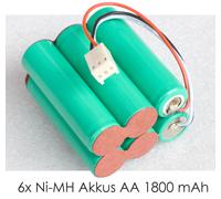 7.2V 1800 MAH Batteria Di 6x 1.2V Nimh NI-MH Aa Batterie R6/1800GP V351