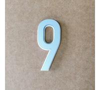 7.3CM Numeri Civici Da for Esterni, Targa Personalizzata Con Numero Civico, Targa Con Indirizzo Del Cortile, Targhe Magnetiche E Autoadesive Personalizzate for La Casa(Silver,9,10.3x4.7CM)