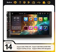7" 4GB+64GB 2 Din Android 14 Autoradio per Nissan Navi DAB+ CarPlay DSP WiFi USB