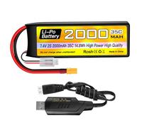 7.4V 2000mAh 2S Lipo batteria 35C con XT30 spina con cavo di ricarica USB per RC auto camion RC barca RC Quadcopter FPV Drone Batteria