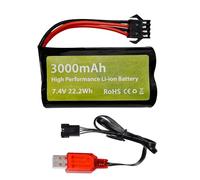 7.4V 3000mah 15C 2S batteria agli ioni di litio con spina SM-4P con cavo di ricarica USB Adatto per EC08 DE85 RC auto camion RC barca RC Drone ingegneria batteria del veicolo