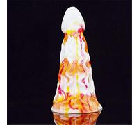 7.5 cm Diametro Plug Plug Anale XXL, Tappo anale anale in Silicone Gigante anale Dildo Buttplug, con Potente Tazza di Ventosa e Motivo a Fiamma, Adatto per Uomini, Donne