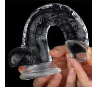 Lovetoy Flawless Clear - Suction Cup Dildo with Balls - 19cm (Transparent)