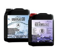 7,5 KG Resina epossidica EpoxyPlast 3D B20 Jewel Cast per resina artificiale, ultra trasparente, eccellente protezione UV, gioielli, resina colata, vetro trasparente