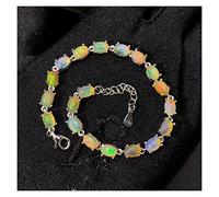 7,5 Pollici con Catena di Estensione Bracciale in Opale Naturale 925 Bracciale in Opale Multicolore Gioielli in Opale di Fuoco Naturale