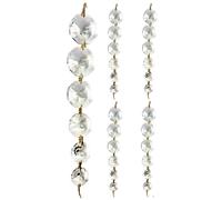 7.5 " Trasparente Graduato Ottagono 6-pc Perlina W/ Oro Fiocco Cravatta Catena
