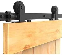7.5FT/228cm Binario per Porta Scorrevole, Porta Scorrevole di Placcatura kit accessori per la porta della Nero