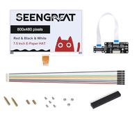 7.5inch 3-Color E-Paper Display (Black/White/Red) 800x480, SPI E-Ink Screen Module with Full/Fast/Partial Refresh, 3.3V/5V Level Shifter, compatible with Raspberry Pi, ESP32, STM32, and for Arduino