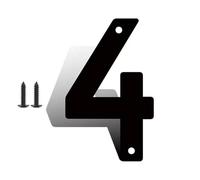 7.62CM Civici In Metallo Nero Da for Esterni, Numeri Piccoli E Moderni for Cassette Postali for Esterni, Numeri Civici for Casa, Numeri Di Stanza for Porte Personalizzato Riconoscibile(4)