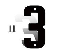 7.62CM Civici In Metallo Nero Da for Esterni, Numeri Piccoli E Moderni for Cassette Postali for Esterni, Numeri Civici for Casa, Numeri Di Stanza for Porte Personalizzato Riconoscibile(3)